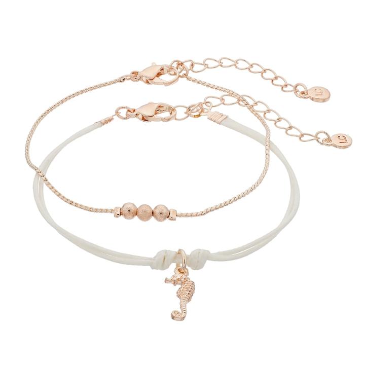 Lc Lauren Conrad Seahorse Friendship Bracelet Set, Women's, Natural