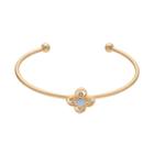 14k Gold Plated Crystal Flower Cuff Bracelet, Women's, Blue
