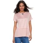 Women's Juicy Couture Embellished Mixed-media Top, Size: Medium, Light Pink