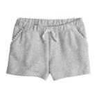 Girls 4-10 Jumping Beans&reg; Pom-pom Trim Pockets French Terry Shorts, Size: 10, Light Grey