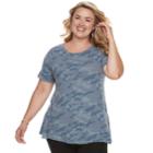 Plus Size Sonoma Goods For Life&trade; Waffle Swing Tee, Women's, Size: 2xl, Dark Blue
