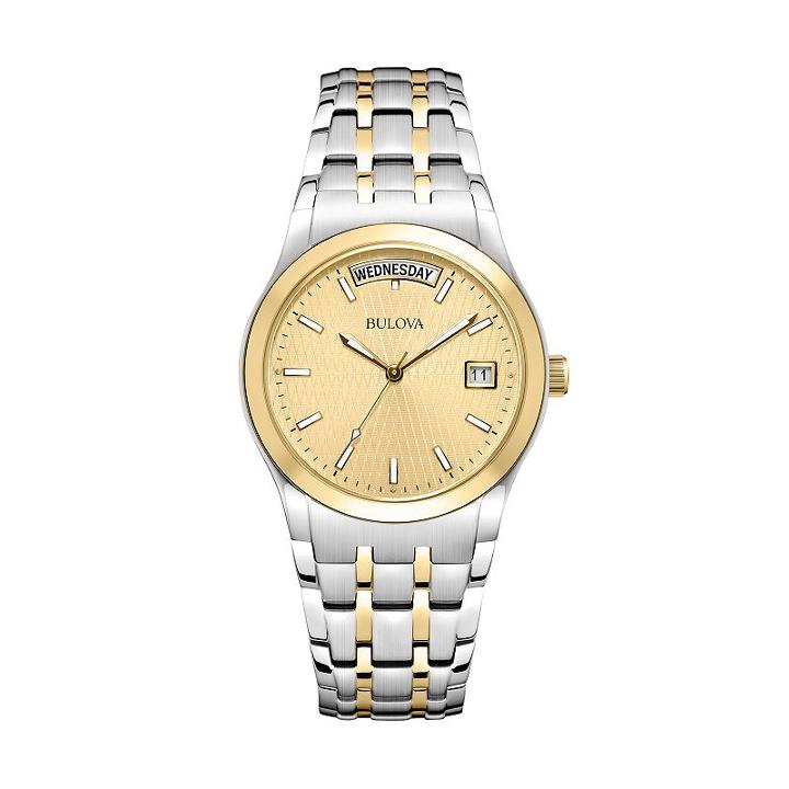 Bulova Men's Two Tone Stainless Steel Watch - 98c60k, Multicolor