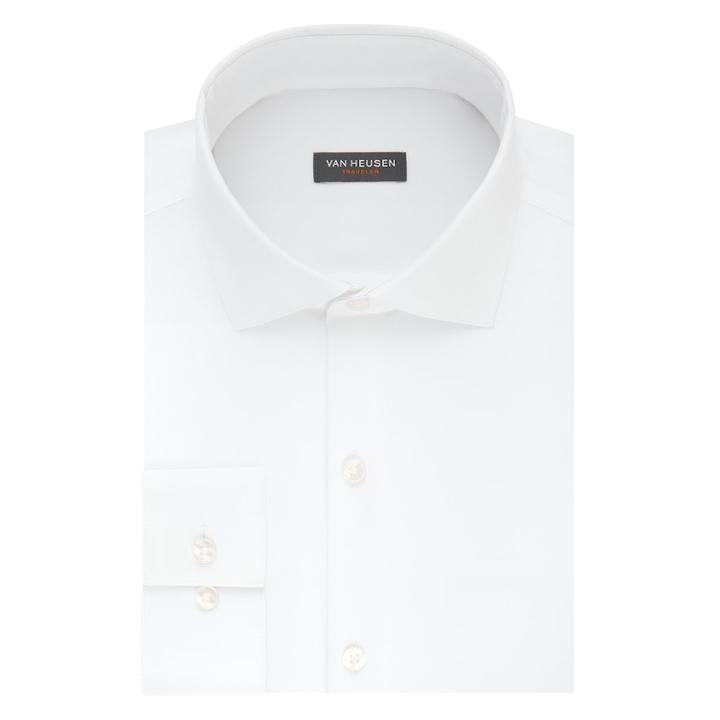 Men's Van Heusen Traveler Slim-fit 4-way Stretch Dress Shirt, Size: 2x-36/37, White