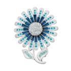 Napier Glass Blooming Flower Pin, Women's, Blue Other