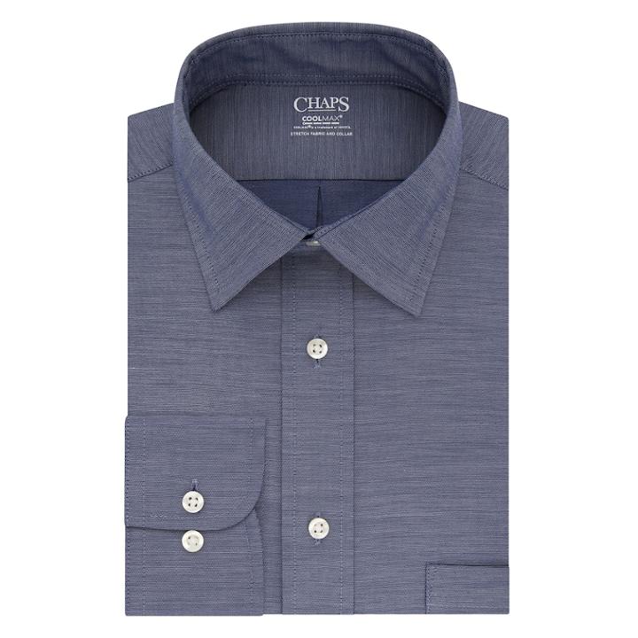 Men's Chaps Cool Max Regular-fit Dress Shirt, Size: 16-32/33, Blue