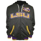 Men's Franchise Club Lsu Tigers Power Play Reversible Hooded Jacket, Size: Xxl, Grey