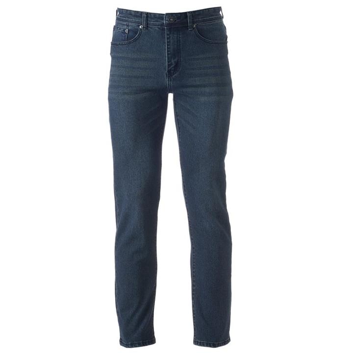 Men's Dusted Bootcut Jeans, Size: 34x32, Med Blue