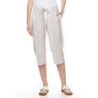 Women's Croft & Barrow&reg; Linen-blend Capris, Size: Medium, Lt Beige