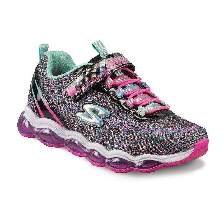 Skechers Glimmer Lights Girls' Light-up Shoes, Size: 1, Dark Beige