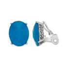 Napier Blue Oval Clip-on Earrings, Women's