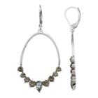 Simply Vera Vera Wang Simulated Crystal Oval Hoop Drop Earrings, Women's, Black