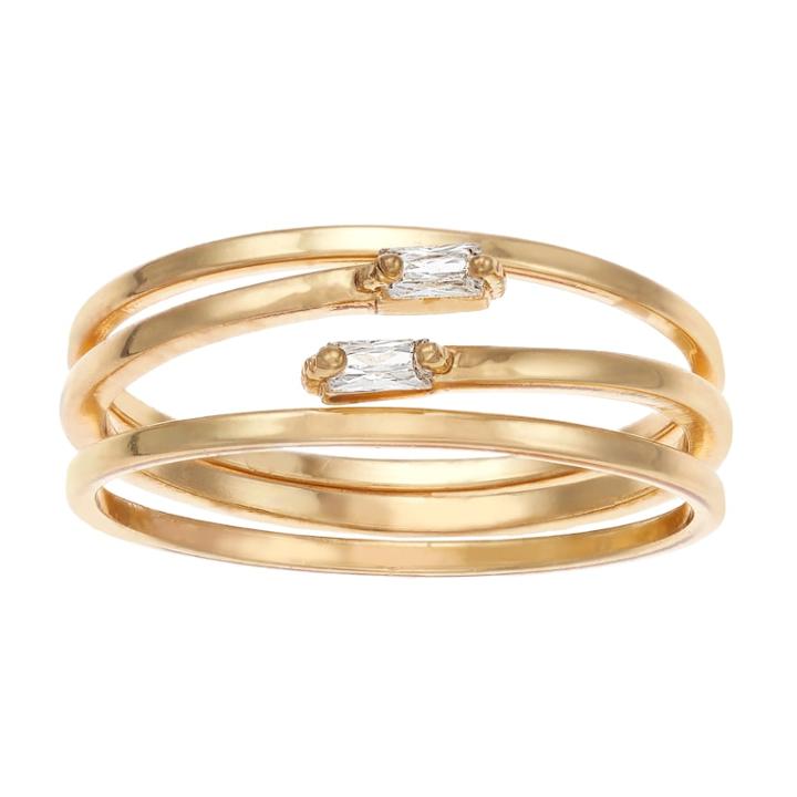 Lc Lauren Conrad Cubic Zirconia Ring Set, Women's, Size: 3, Gold
