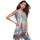 Women's World Unity Lace Shark-bite Top, Size: Large, Brown