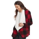Women's Sonoma Goods For Life&trade; Sherpa Cardigan, Size: Small, Red