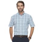 Men's Croft & Barrow&reg; True Comfort Classic Fit Stretch Patterned Button Down Shirt, Size: Large, Turquoise/blue (turq/aqua)
