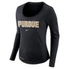 Women's Nike Purdue Boilermakers Slubbed Dri-fit Tee, Size: Xxl, Black