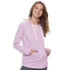 Juniors' So&reg; Lace-up Tunic Hoodie, Teens, Size: Xs, Lt Purple