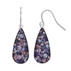 Confetti Purple Crystal Teardrop Earrings, Women's