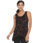 Women's Apt. 9&reg; Strappy Shark-bite Hem Tank, Size: Small, Med Pink