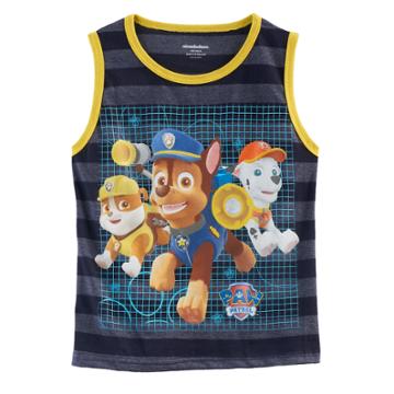 Boys 4-7 Paw Patrol Rubble, Chase & Marshall Striped Tank Top, Size: M 5-6, Blue (navy)