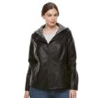 Plus Size Gallery Faux-leather Jacket, Women's, Size: 3xl, Black
