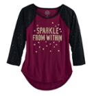 Girls 7-16 & Plus Size So&reg; High-low Shine Baseball Tee, Size: 12 1/2, Drk Purple