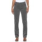 Women's Croft & Barrow&reg; Classic Fit Straight-leg Corduroy Pants, Size: 18 T/l, Grey (charcoal)