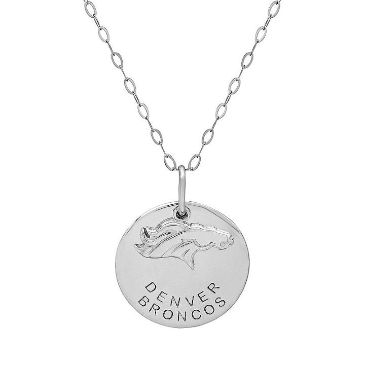 Denver Broncos Sterling Silver Team Logo Pendant Necklace, Women's, Size: 17