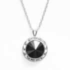 Illuminaire Silver-plated Crystal Halo Pendant - Made With Swarovski Crystals, Women's, Black