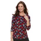 Women's Dana Buchman Half-cowlneck Top, Size: Large, Dark Red