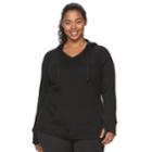 Plus Size Tek Gear&reg; Fleece-lined V-neck Hoodie, Women's, Size: 1xl, Black