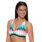 Women's Splashletics Chevron Twist-front Bralette Swim Top, Size: Large, Light Red