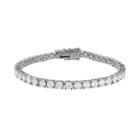 The Silver Lining Cubic Zirconia Silver Tone Tennis Bracelet, Women's, White