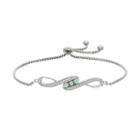 Sterling Silver Lab-created Opal & White Sapphire Infinity Bolo Bracelet, Women's