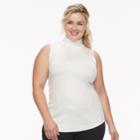 Plus Size Croft & Barrow&reg; Sleveless Mockneck Tank Top, Women's, Size: 2xl, Natural