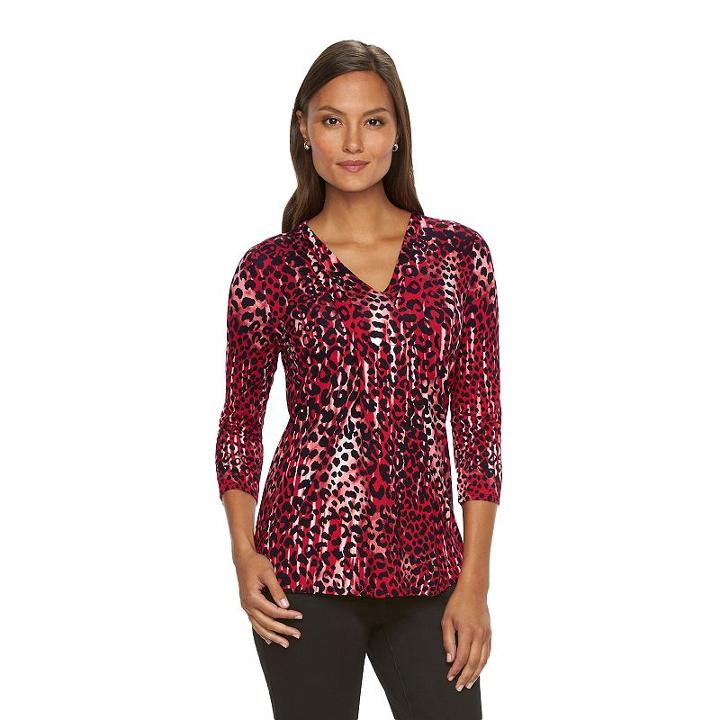 Women's Dana Buchman Release-pleat Top, Size: Small, Med Red