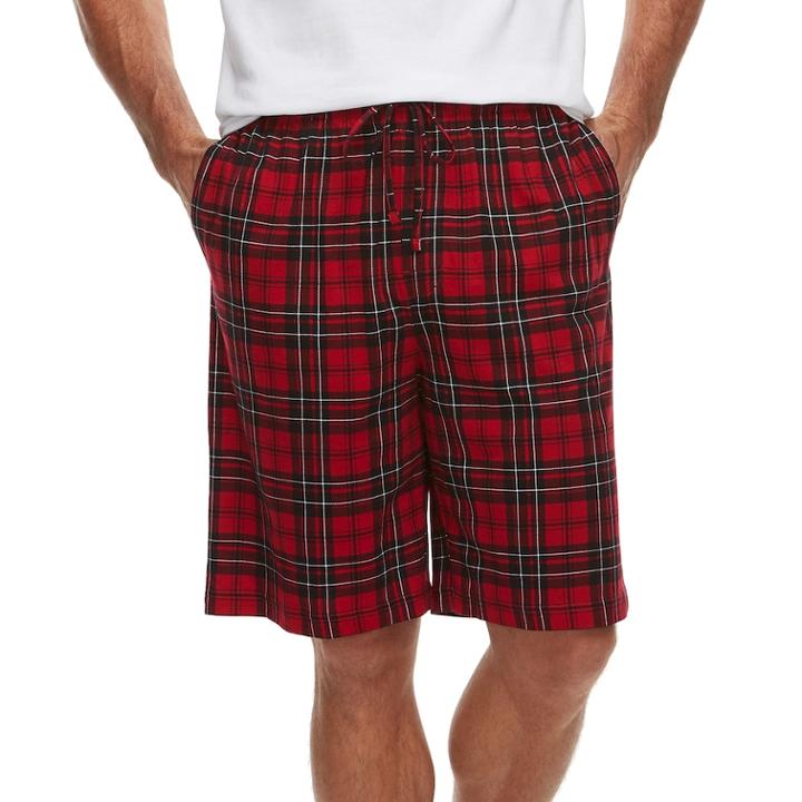 Men's Croft & Barrow&reg; Patterned Sleep Shorts, Size: Medium, Med Red