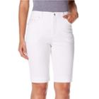 Women's Gloria Vanderbilt Amanda Bermuda Shorts, Size: 8, White