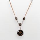 14k Rose Gold .57-ct. T.w. Diamond And Smoky Quartz Y Necklace, Women's, Size: 16, Brown