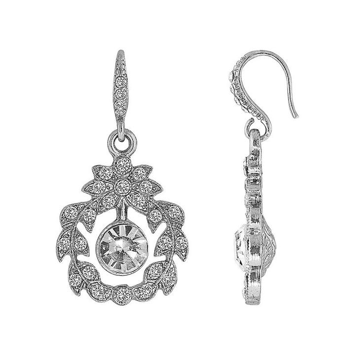 Downton Abbey Openwork Leaf Drop Earrings, Women's, White