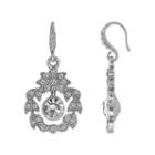 Downton Abbey Openwork Leaf Drop Earrings, Women's, White
