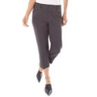 Women's Apt. 9&reg; Magic Waist Capri Dress Pants, Size: 16, Dark Grey