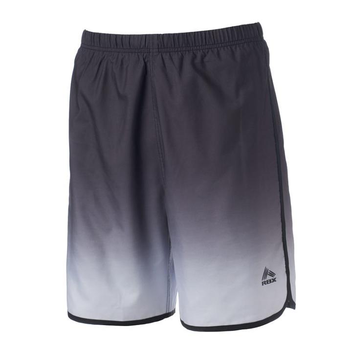 Men's Rbx Gym 'n Swim Ombre Swim Trunks, Size: Medium, Black