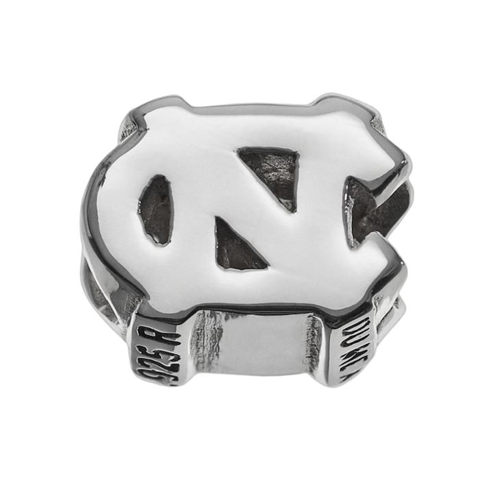 Dayna U North Carolina Tar Heels Sterling Silver Logo Bead, Women's, Grey