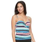 Women's Apt. 9&reg; Twist Front Tankini Top, Size: Medium, Sandy Stripe