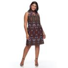Plus Size Suite 7 Geometric Shift Dress, Women's, Size: 16 W, Red Multi