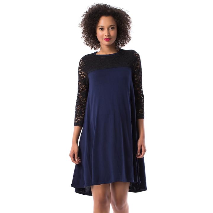 Maternity Pip & Vine By Rosie Pope Lace Shift Dress, Women's, Size: Xl-mat, Blue (navy)