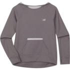 Girls 4-6x New Balance Athletic-fit Hooded Pullover Performance Tee, Girl's, Size: 4, Med Grey