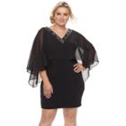 Plus Size Chaya Embellished Popover Shift Dress, Women's, Size: 18 W, Black