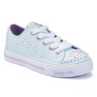 Skechers Twinkle Toes Shuffles Sparkle Wishes Girls' Light-up Sneakers, Girl's, Size: 3, Light Blue